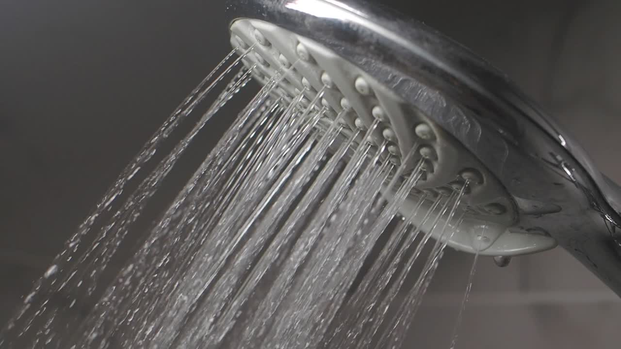 Shower head spraying water