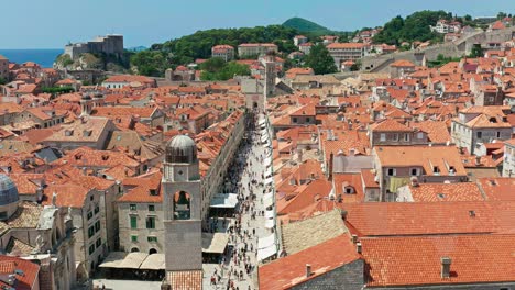 Aerial-view-of-Old-Port-in-Dubrovnik,-Croatia
