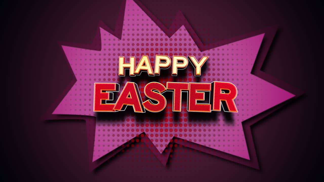 Testo "Buona Pasqua" su stella viola retrò in stile anni '80