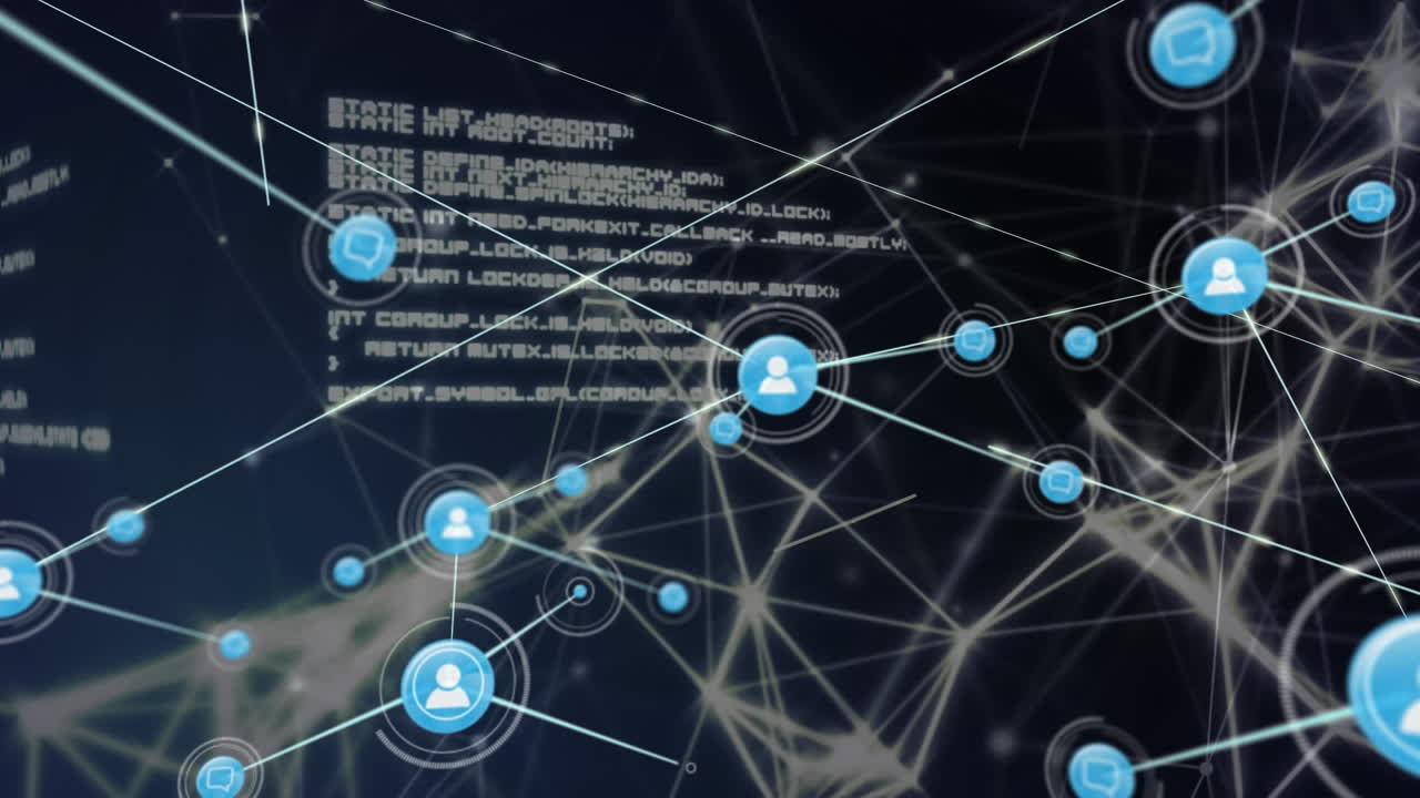 Animation of network of connections over data processing