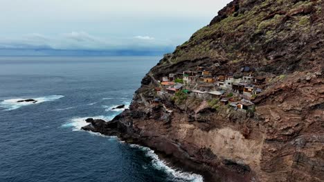 aerial drone view of the landscape of la palma, canary islands, spain