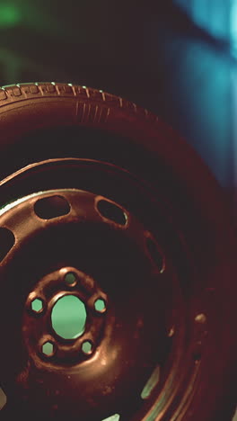 close-up of a car tire