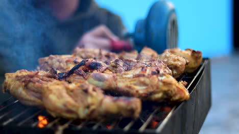 smoky barbeque on a grill