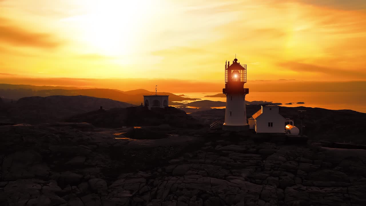 faro costero. el faro de lindesnes es un faro costero en el extremo sur de noruega.