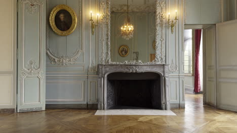 Antique Palace Interior with Fireplace