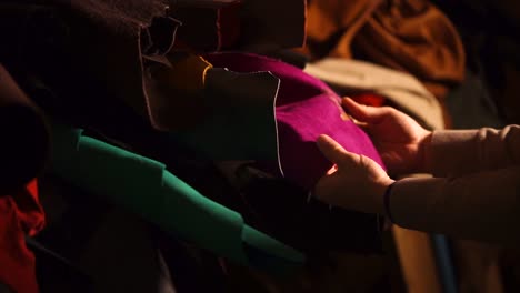 leather selection in a workshop