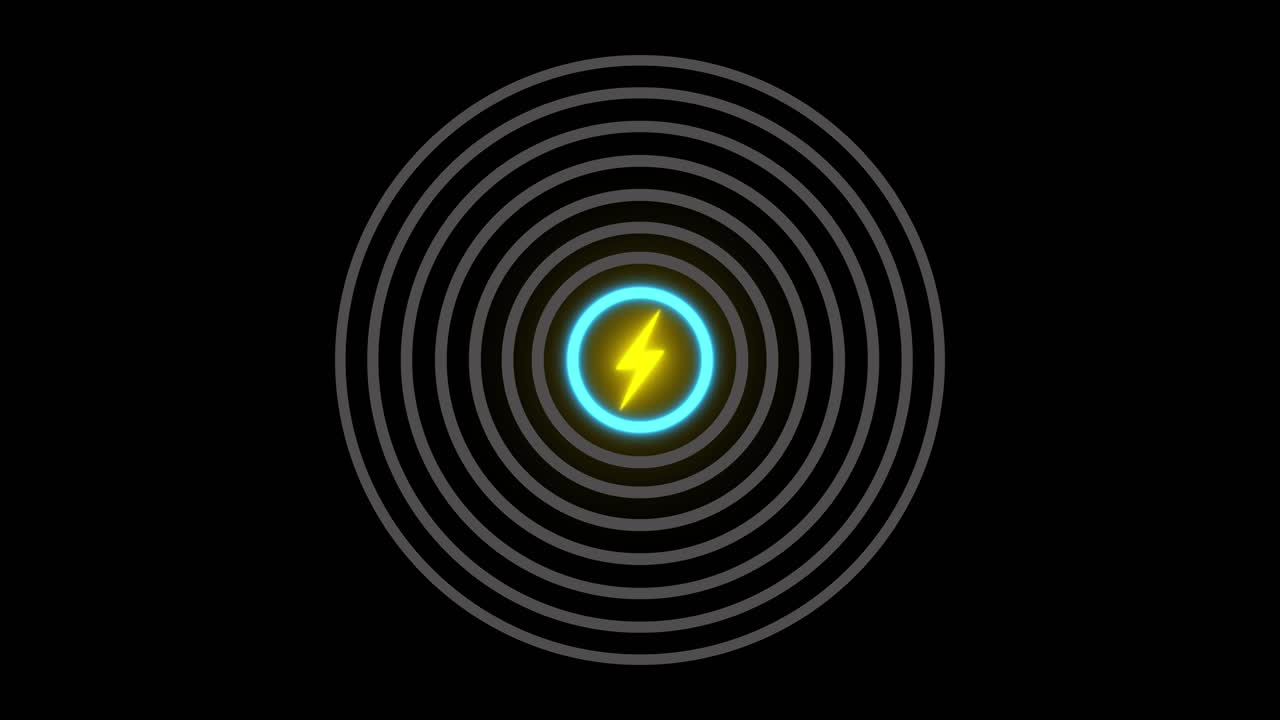 Charging screen, cell phone display charging animation isolated on black background