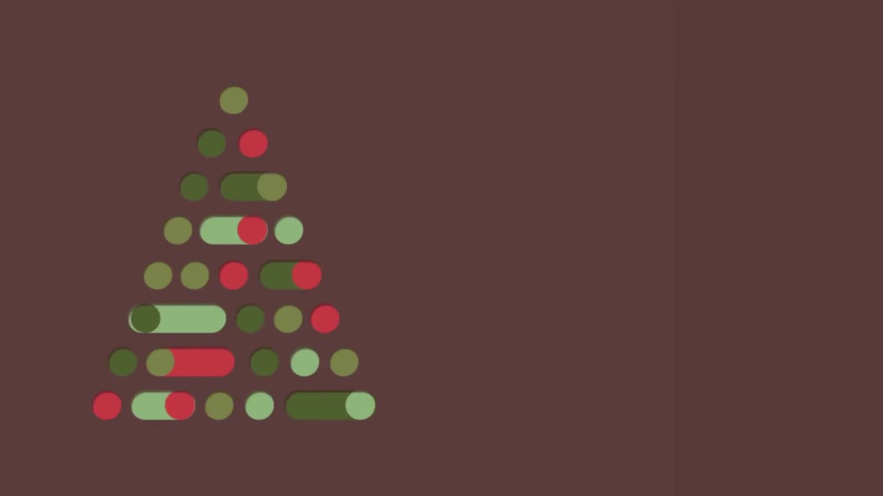 animación del árbol de navidad sobre fondo marrón.