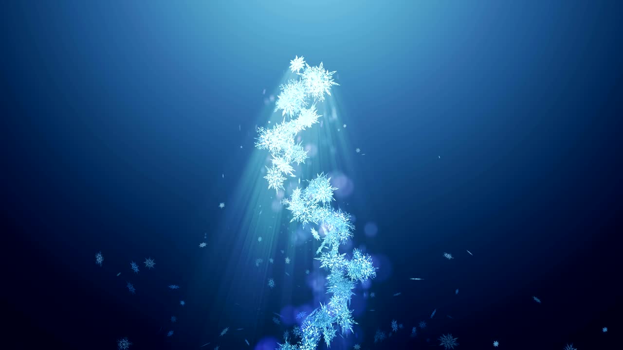 el símbolo del invierno brillante con los copos de nieve de belleza. vórtice de la nieve de giro. patrón de invierno. la belleza bailando copos de neve. animación de bucle abstracto.