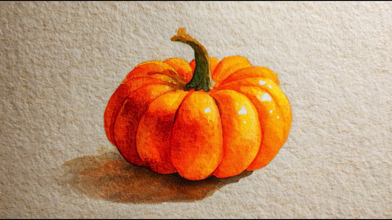 A Beautifully Rendered Still Life of an Orange Pumpkin Varied in Shape and Texture, Captured in Artistically Painted Frames for Seasonal and Harvest Themes