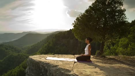 mujer haciendo yoga afuera 19