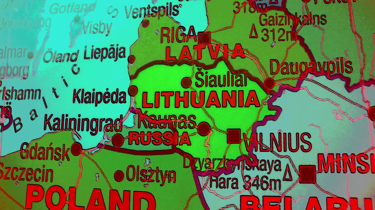 Map of Lithuania and surrounding Baltic region