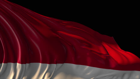la bandera de indonesia agitando