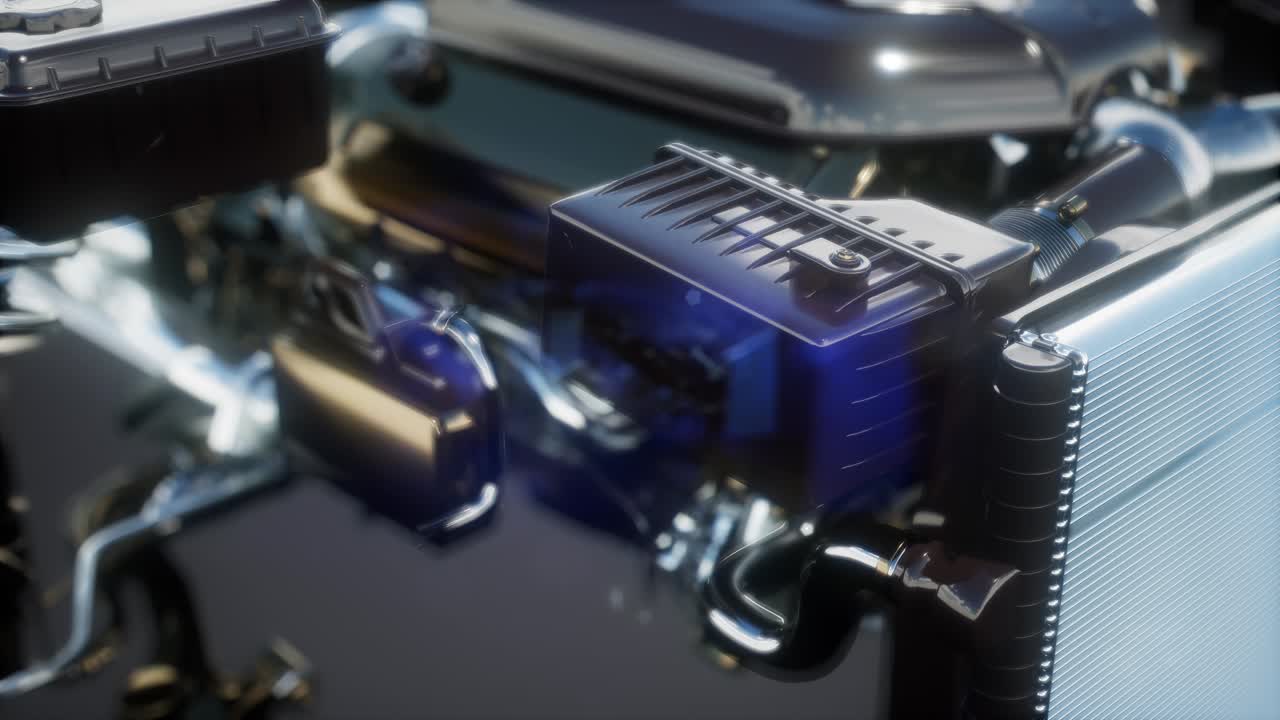 motores de automóviles detallados y otras piezas