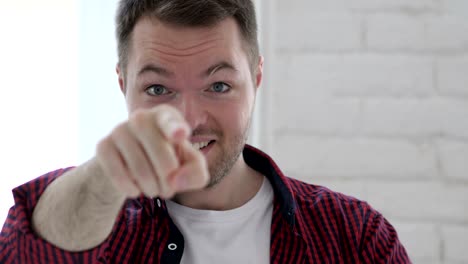 inviting gesture by young man