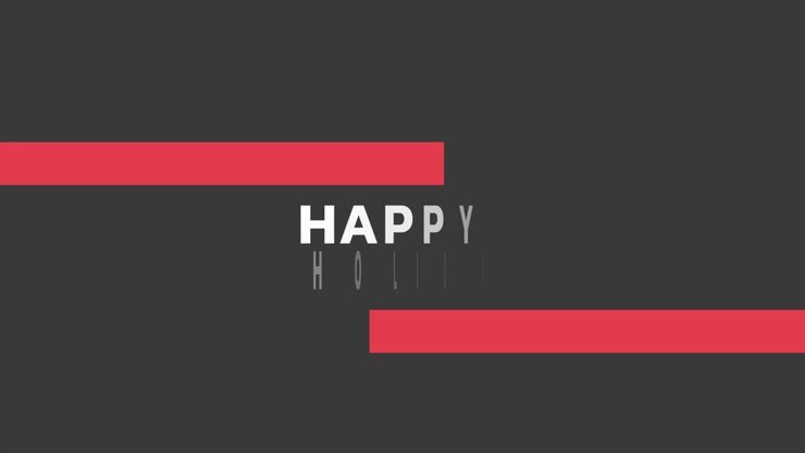 Red and black Happy Holidays banner with blank space