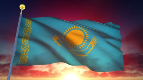 4k highly detailed flag of kazakhstan loopable