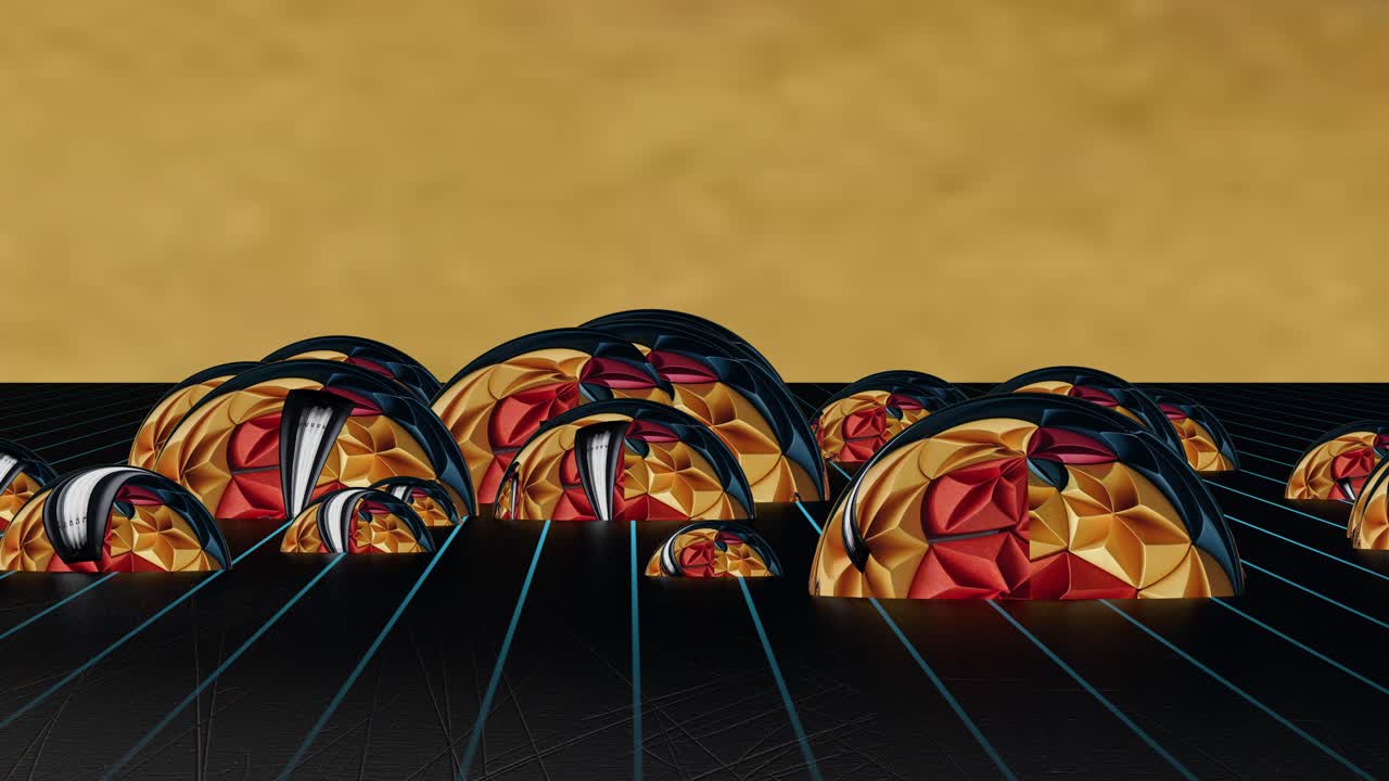 Abstract background composed of spheres and lines making patterns.