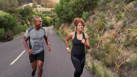 couple running outdoors