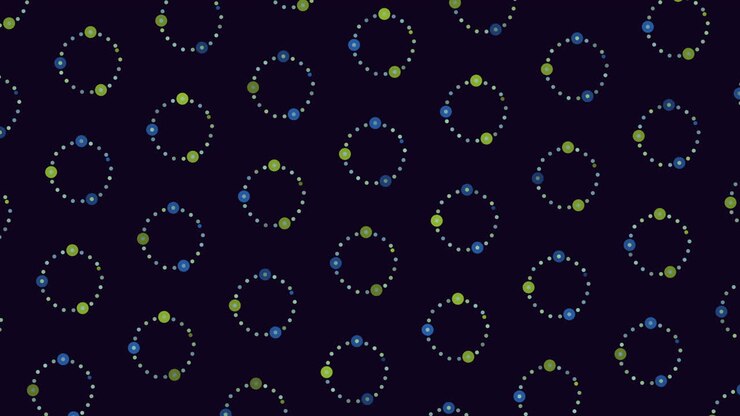 Dynamic colorful circles in an intricate monochrome pattern