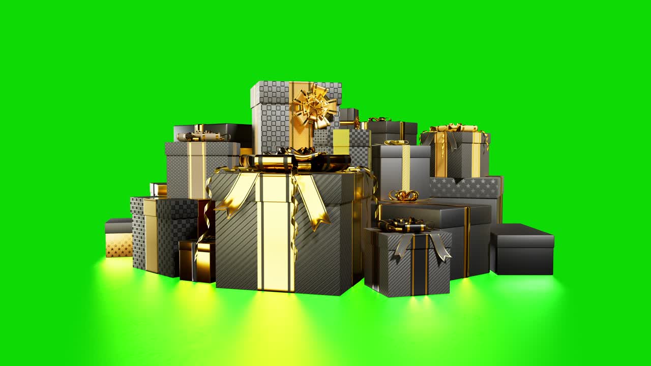 크로마 키 스크린에 반사 된 검은색 현상 상자, 고립