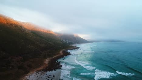 mountain ranges along the beautiful sea coast 4k