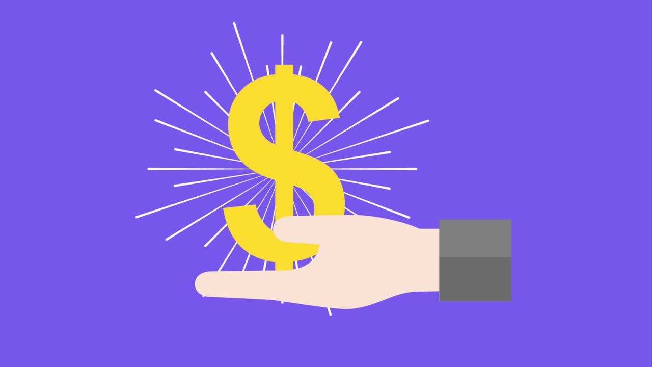 hand holding dollar money symbol cash