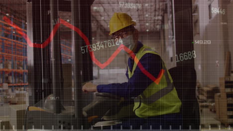animación de estadísticas y procesamiento de datos sobre hombres biraciales que trabajan en almacenes