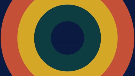 círculos de zoom en la variación de la paleta multicolor de moda. simple fondo gráfico de movimiento geométrico. animación sin costuras con formas básicas