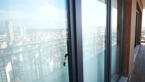 modern balcony with cityscape view