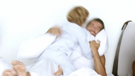 Happy-Family-having-Pillow-fight