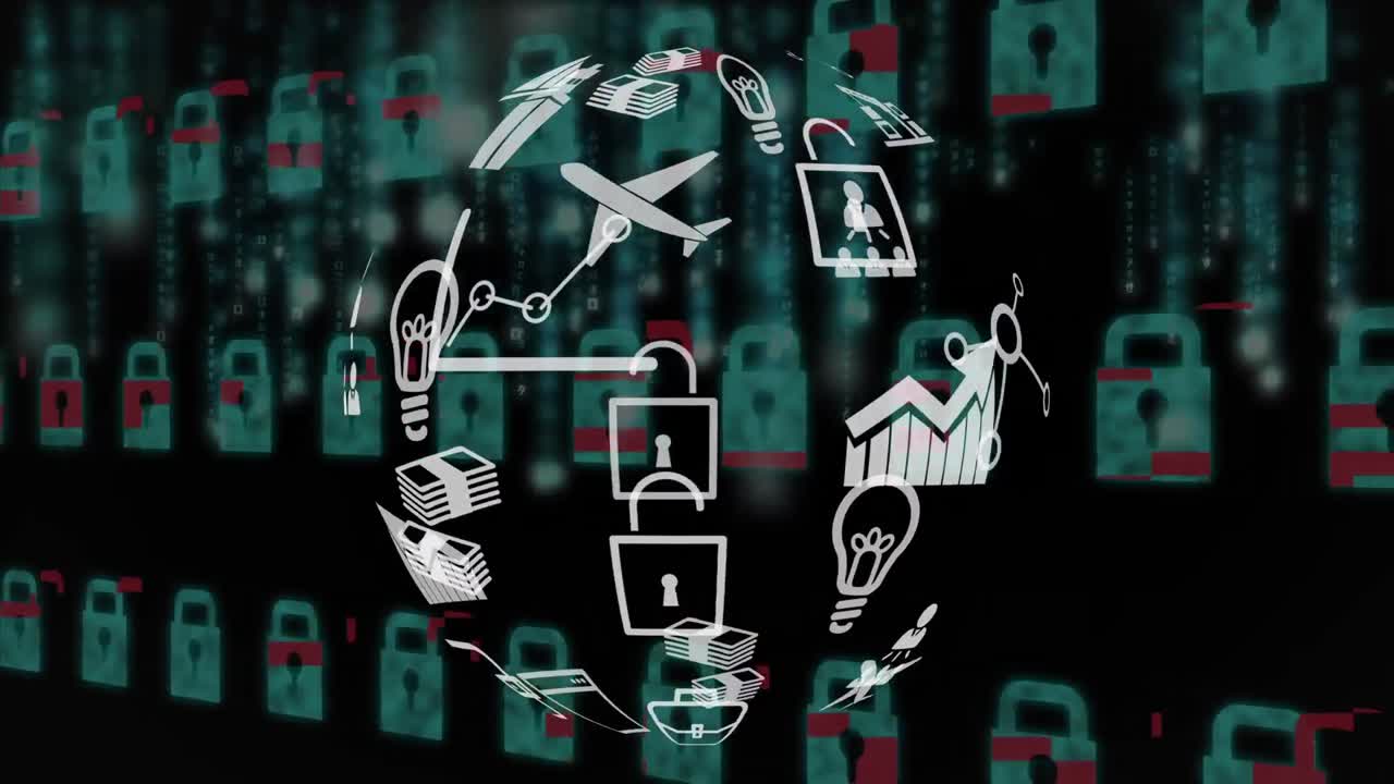 цифровые иконки и замки приложений