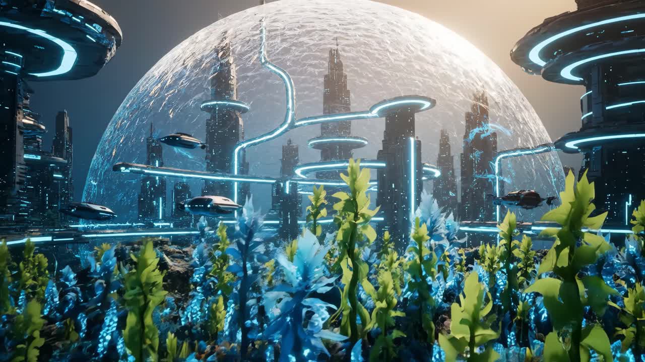 Futuristic Domed Cityscape