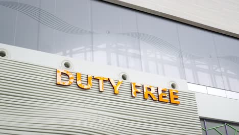 duty free store sign on building exterior