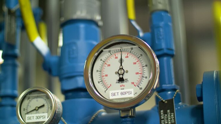 Manometro in un impianto che indica 50 psi