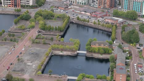 Salford-Quays-unique-waterfront-of-Greater-Manchester,-UK