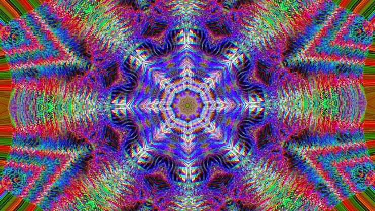 Hypnotizing bad trip effect light leaks shimmering background