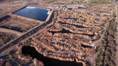 sedona wetlands preserve, arizona usa, aerial view of wastewater treatment facility