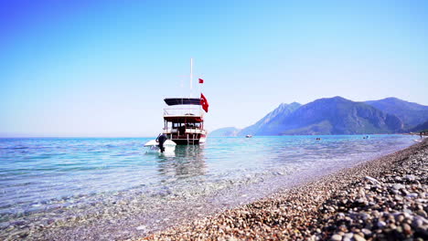 turkish fishing boat waiting at mediterranean sea spain shores