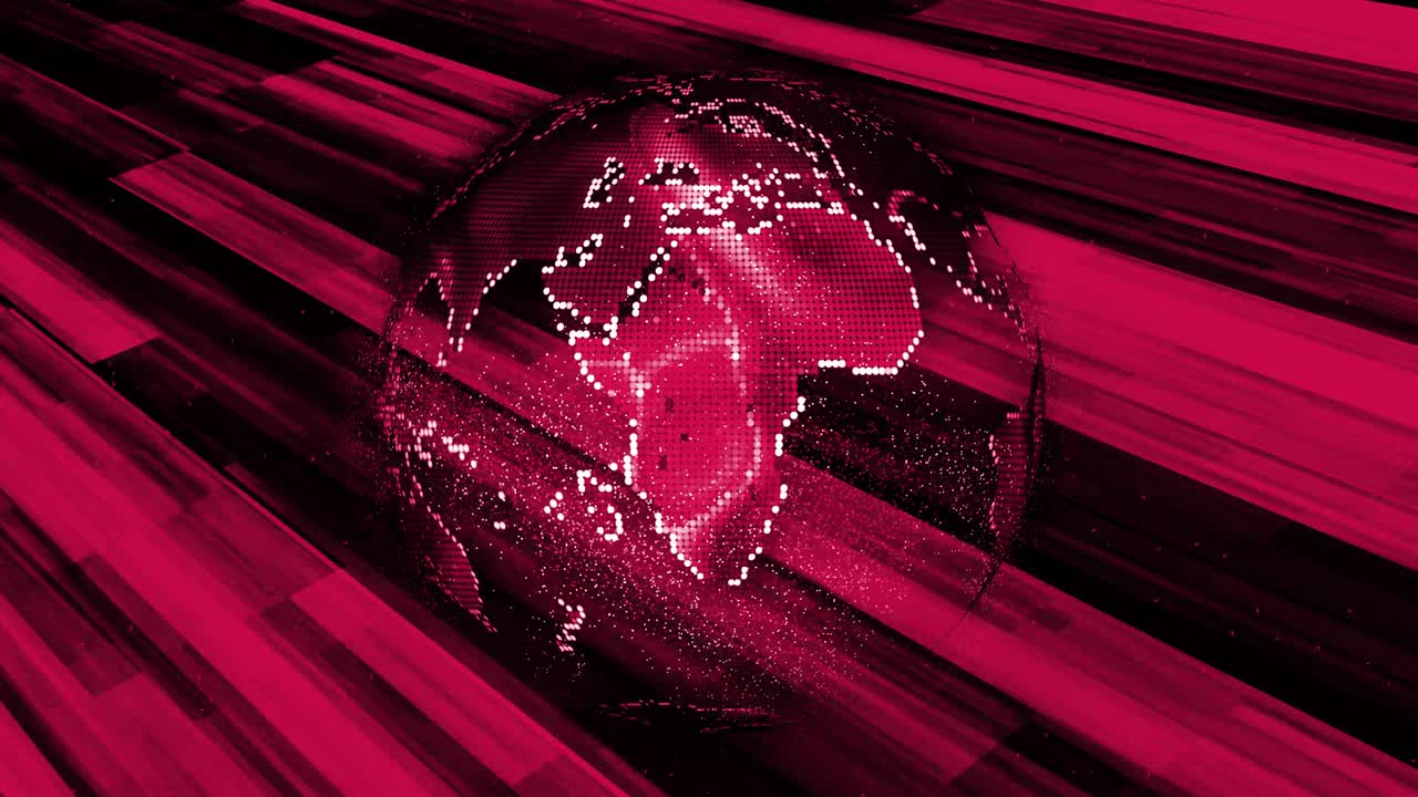 animación digital del globo terrestre girando. tecnología de fondo de noticias animación del globo terrenal.