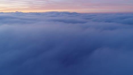 drone flight above moving cloudscape