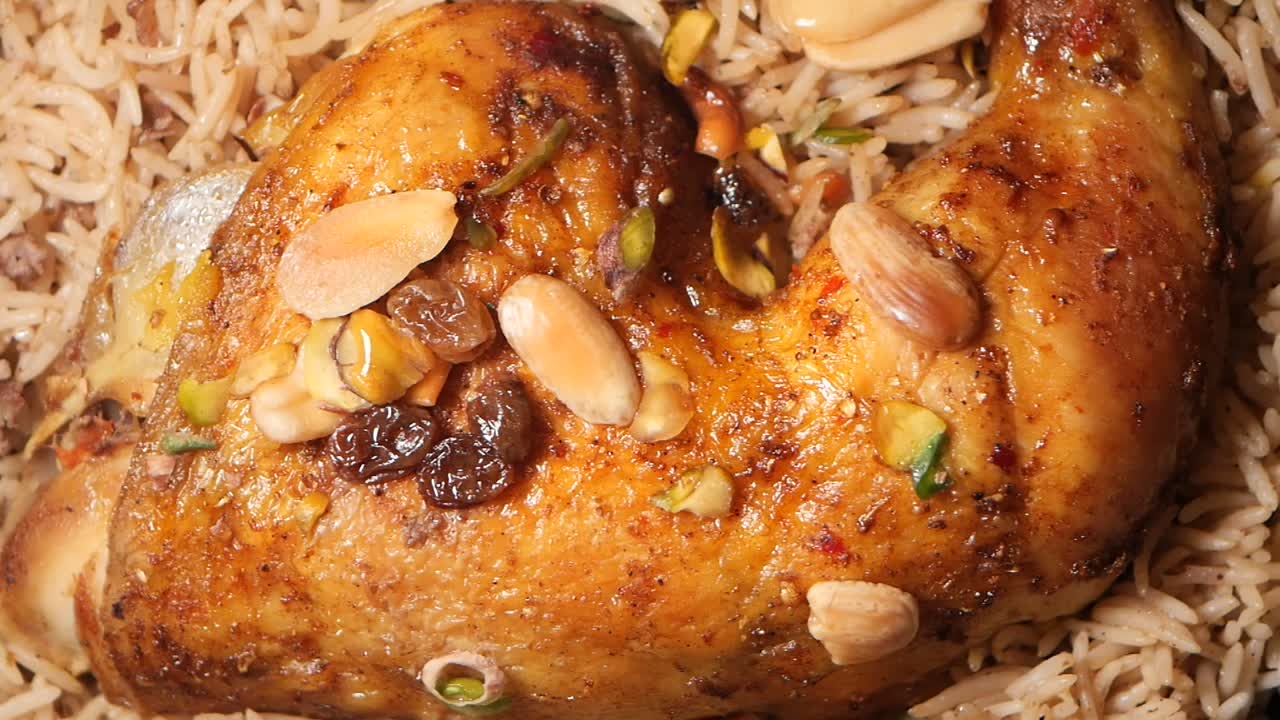 Roasted Chicken with Rice and Nuts