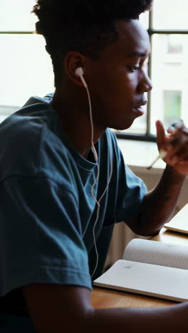 student studying from home