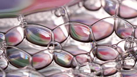 macro shot of colorful shiny bubbles and rainbow colors