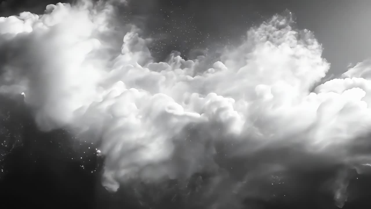 A cloud of white smoke is billowing in the air. The smoke is thick and hazy, creating a sense of mystery and intrigue. The image evokes a feeling of uncertainty and unease