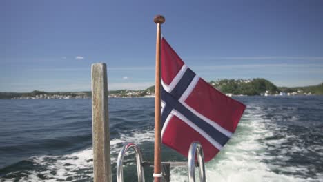 Beautiful-boat-trip-through-Norway-fjords-on-speedboat-in-summer,-slow-motion