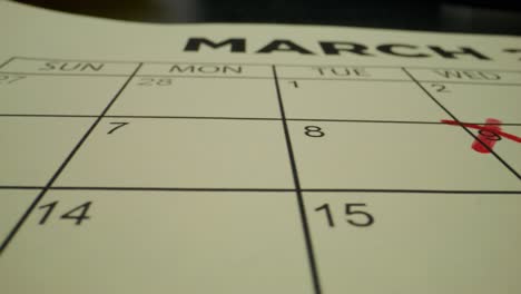 fecha marcada en el calendario, marzo de 2024