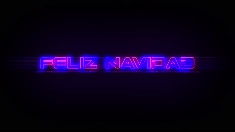 Flashing-FELIZ-NAVIDAD-electric-blue-and-pink-neon-Sign-flashing-on-and-off-with-flicker,-reflection,-and-anamorphic-lights-in-4k