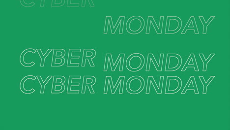 Wiederholen-Sie-Den-Cyber-Monday-Text-Auf-Grünem,-Modernem-Farbverlauf