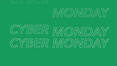 repeat cyber monday text on green modern gradient